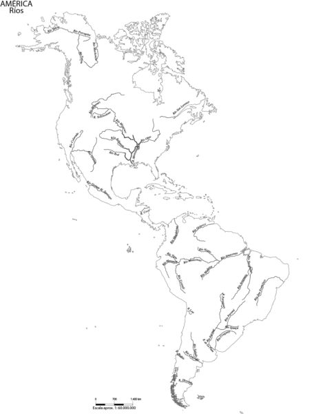 Mapa de ríos de América